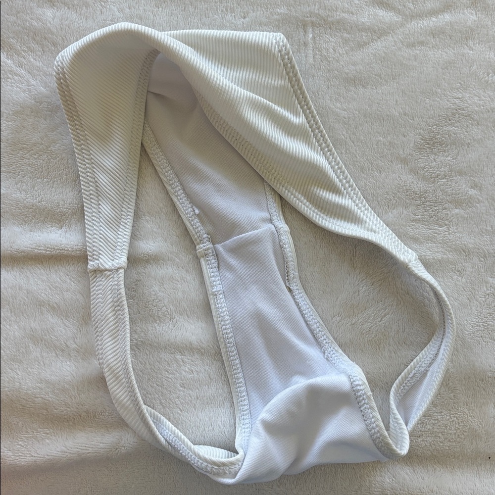 White Ribbed Bikini Bottom - Picture 4 of 4